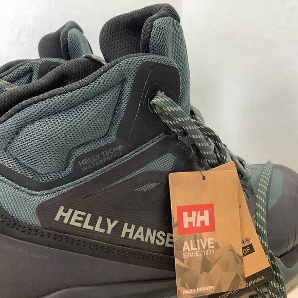 NWT Men\'s Helly Hansen Traverse HT Waterproof Hiking Boots Size 7.5 Green/Gray main image 10